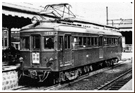 京都駅で発車を待つデハボ1000形 1952（昭和27）年3月5日