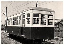 諏訪駅に停車中のサ163（セミ・スチール付随客車）、1952（昭和27）年9月