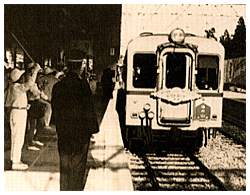 1964(昭和39)年3月近鉄名古屋駅から当社の直通列車が乗り入れた湯の山駅(現 湯の山温泉)